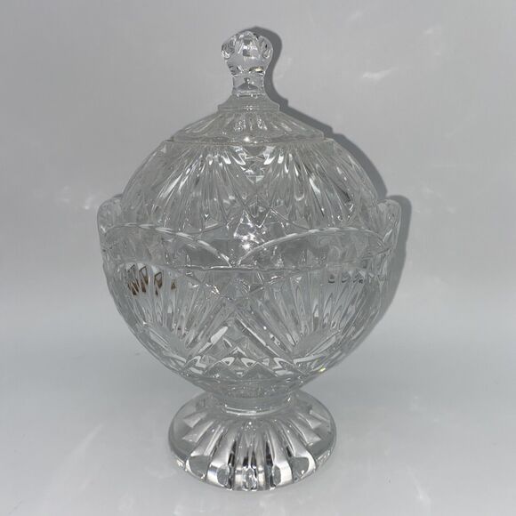 Shannon Crystal Covered Candy Dish Freedom GODINGER Heavy Cut Crystal Slovakia - Picture 4 of 10